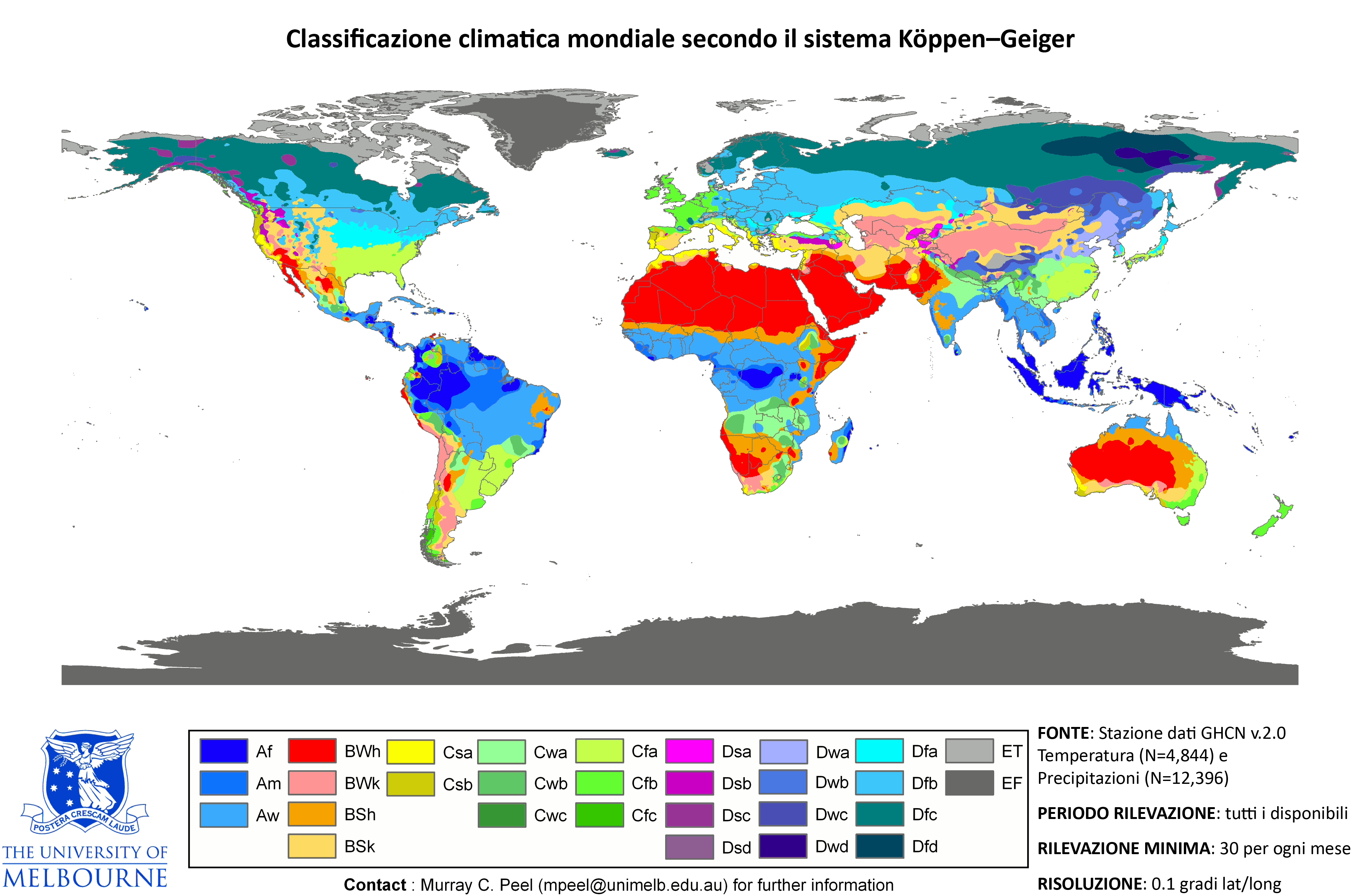 I Sistemi Di Classificazione Del Clima   Classificazione Climatica Mondiale Secondo Il Sistema Köppen–Geiger 